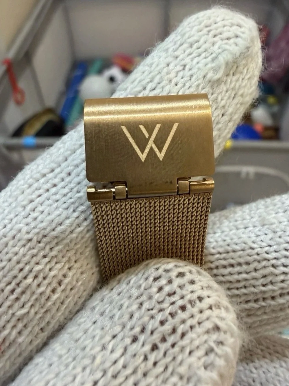 Wristology Stella Unisex Rose Gold Mesh Watch 38mm White Dial Boyfriend Style QC